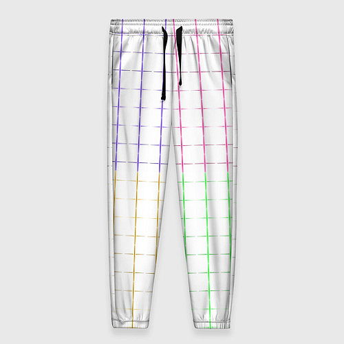 Женские брюки Color white multicolored stripes / 3D-принт – фото 1