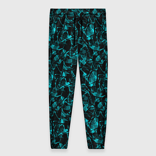 Женские брюки Голубой с черным абстрактный узор / 3D-принт – фото 1