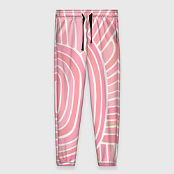 Брюки женские Абстрактный узор розовый, цвет: 3D-принт