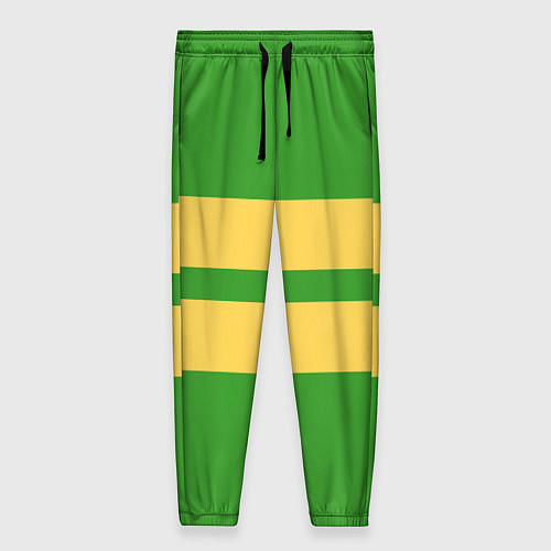 Женские брюки Фриск андертейл - полоски на зеленом / 3D-принт – фото 1