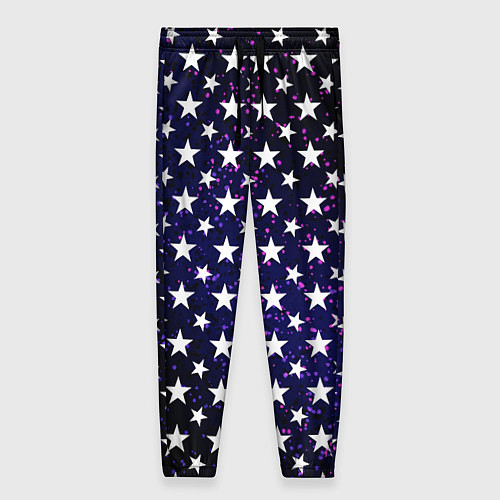 Женские брюки Паттерн со звёздами тёмно-синий / 3D-принт – фото 1