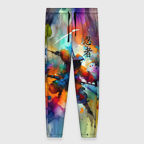 Женские брюки Ninja - watercolor impressionism / 3D-принт – фото 1