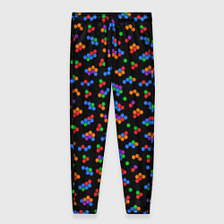 Женские брюки Разноцветные детали мозаики на черном