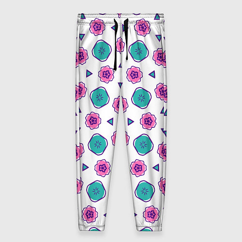 Женские брюки Цветочно-геометрический паттерн / 3D-принт – фото 1