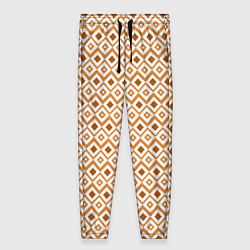 Женские брюки Паттерн с ромбиками коричневый