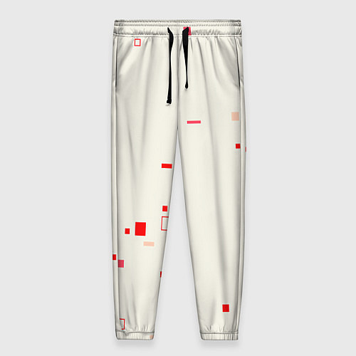 Женские брюки Color white red shapes / 3D-принт – фото 1