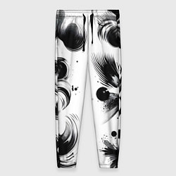 Женские брюки Чёрно-белая абстракция нейроарт