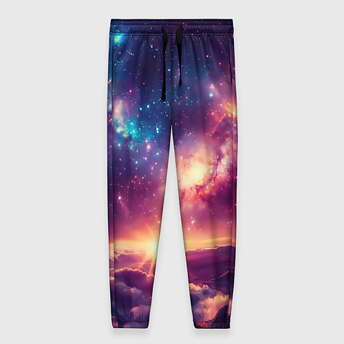 Женские брюки Фантастический космос вид с планеты / 3D-принт – фото 1