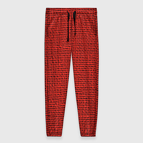 Женские брюки Мешковина красная имитация / 3D-принт – фото 1