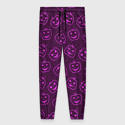 Женские брюки Halloween - паттерн с тыквами / 3D-принт – фото 1