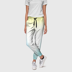 Брюки женские Color yellow blue white, цвет: 3D-принт — фото 2