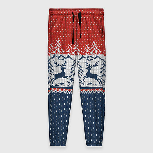 Женские брюки Вязаный узор с оленями / 3D-принт – фото 1