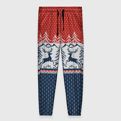 Женские брюки Вязаный узор с оленями