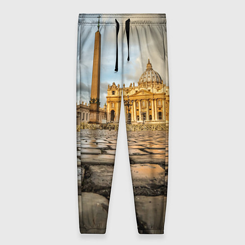Женские брюки Площадь святого Петра / 3D-принт – фото 1