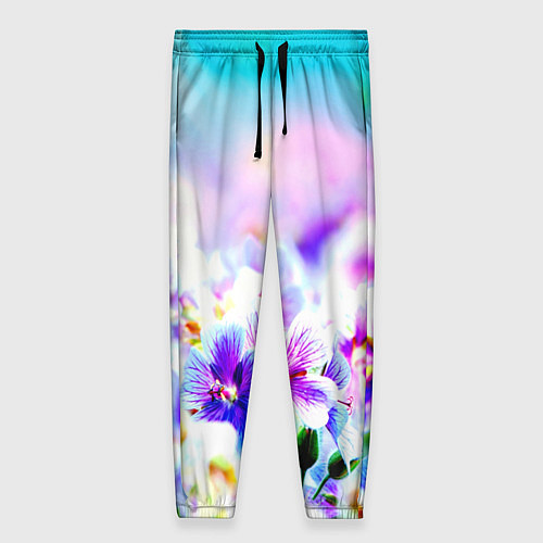 Женские брюки Цветочное поле / 3D-принт – фото 1