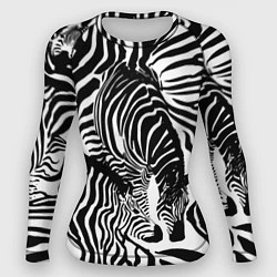 Рашгард женский Полосатая зебра, цвет: 3D-принт