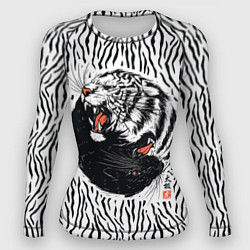 Рашгард женский Yin Yang Tigers, цвет: 3D-принт