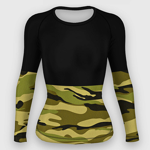 Женский рашгард Лесной Камуфляж / 3D-принт – фото 1