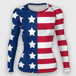 Рашгард женский USA Flag, цвет: 3D-принт