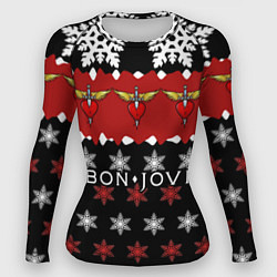 Рашгард женский Праздничный Bon Jovi, цвет: 3D-принт