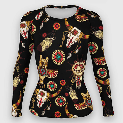 Женский рашгард Индейские культовые символы / 3D-принт – фото 1