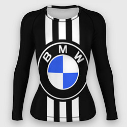 Рашгард женский BMW: White Strips, цвет: 3D-принт