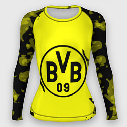 Рашгард женский FC Borussia Dortmund: Yellow & Black, цвет: 3D-принт