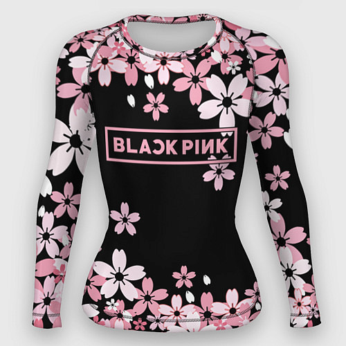 Женский рашгард Black Pink: Pink Sakura / 3D-принт – фото 1