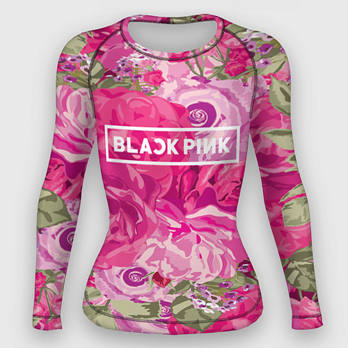 Женский рашгард Black Pink: Abstract Flowers / 3D-принт – фото 1