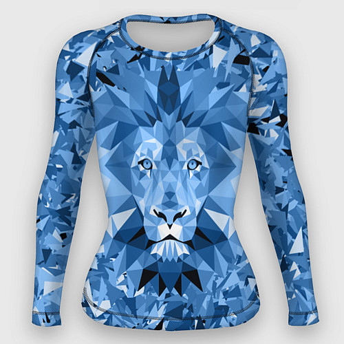 Женский рашгард Сине-бело-голубой лев / 3D-принт – фото 1