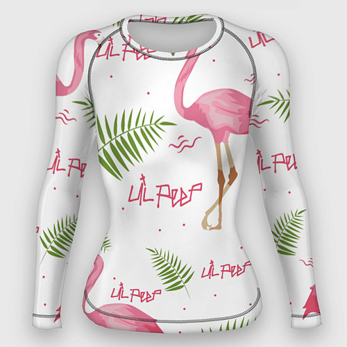 Женский рашгард Lil Peep: Pink Flamingo / 3D-принт – фото 1