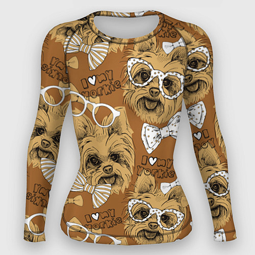 Женский рашгард I love my Yorkie / 3D-принт – фото 1