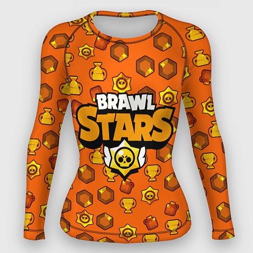 Женский рашгард Brawl Stars: Orange Team / 3D-принт – фото 1