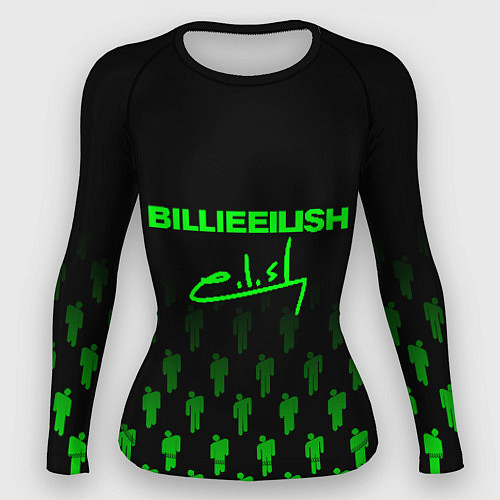 Женский рашгард Billie Eilish: Green & Black Autograph / 3D-принт – фото 1