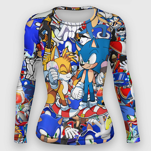 Женский рашгард SONIC PATTERN / 3D-принт – фото 1