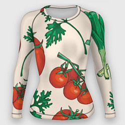 Рашгард женский Летние овощи, цвет: 3D-принт