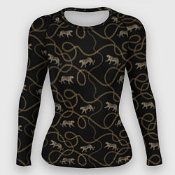 Рашгард женский Versace Леопарды и цепи, цвет: 3D-принт