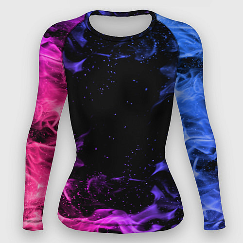 Женский рашгард ОГОНЬ НЕОН / 3D-принт – фото 1
