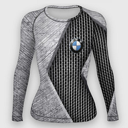 Рашгард женский BMW - emblem - metal - texture, цвет: 3D-принт