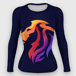 Рашгард женский Градиентный лев в минимализме, цвет: 3D-принт