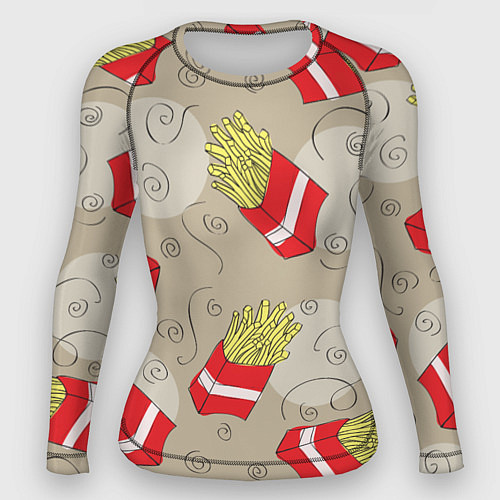 Женский рашгард Фастфуд - Картошка фри / 3D-принт – фото 1