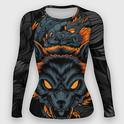 Рашгард женский Волк и дракон, цвет: 3D-принт