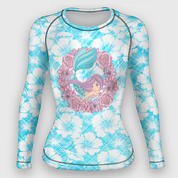 Рашгард женский Русалочка и цветы, цвет: 3D-принт