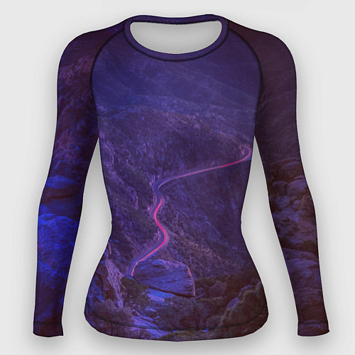 Женский рашгард НЕОНОВАЯ ДОРОГА / 3D-принт – фото 1