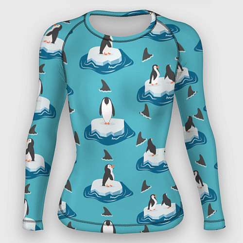 Женский рашгард Пингвины / 3D-принт – фото 1