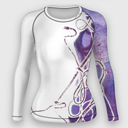 Рашгард женский Фиолетовые нити, цвет: 3D-принт