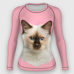Рашгард женский Пушистый кот, цвет: 3D-принт