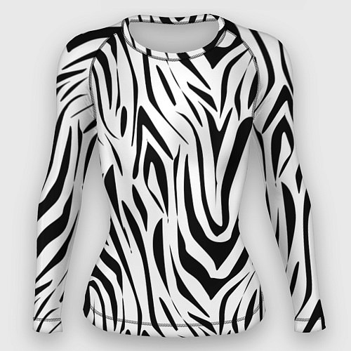 Женский рашгард Черно-белая зебра / 3D-принт – фото 1