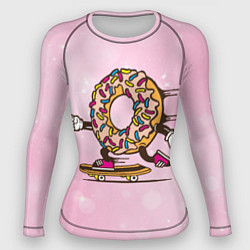 Рашгард женский Пончик на скейте, цвет: 3D-принт