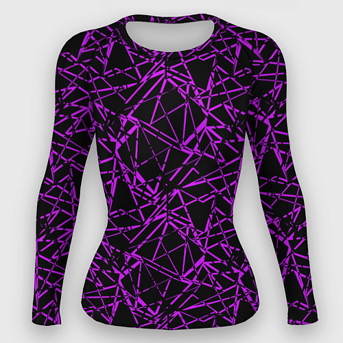 Женский рашгард Фиолетово-черный абстрактный узор / 3D-принт – фото 1